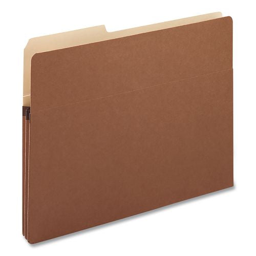 Image of Smead 73085 Redrope Drop Front File Pockets with 2/5-Cut Guide Height Tabs, 1.75" Expansion, Letter Size, Redrope, 25/Box