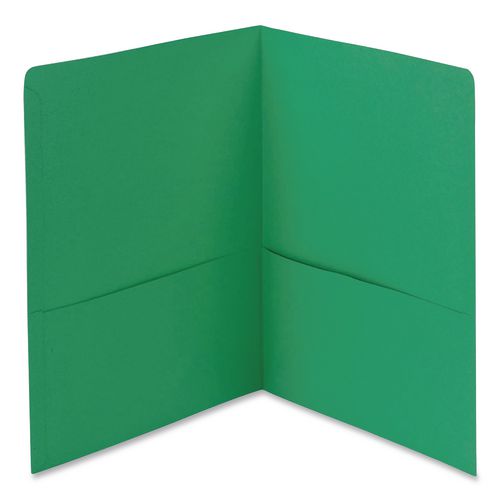 Image of Smead Two-Pocket Folder, Textured Paper, 100-Sheet Capacity, 11 X 8.5, Green, 25/box