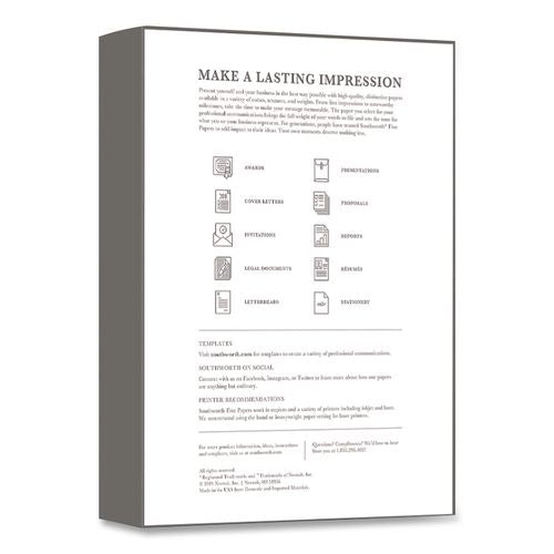 Image of Southworth® 404NC 25% Cotton Business Paper, 24 lb Bond Weight, 8.5 x 11, Natural, 500 Sheets/Ream