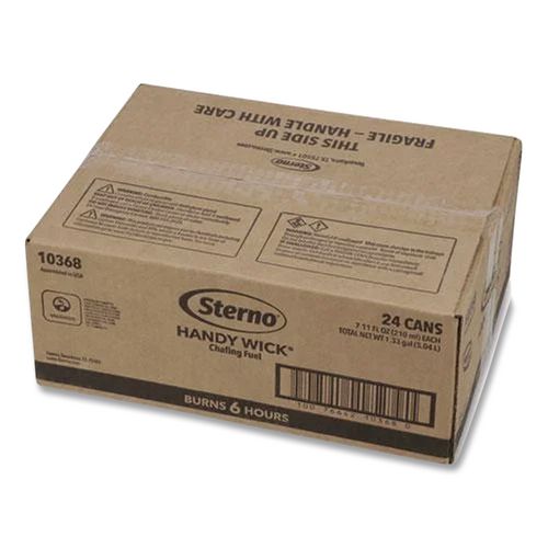 Image of Sterno® STE 10102 Chafing Fuel Can With Stem Wick, Methanol, 6 Hour Burn, 1.89 g, 24/Carton