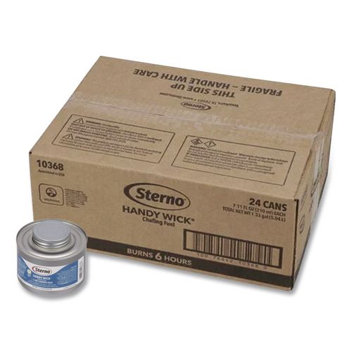 Image of Sterno® STE 10102 Chafing Fuel Can With Stem Wick, Methanol, 6 Hour Burn, 1.89 g, 24/Carton