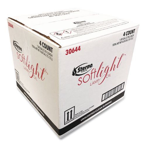 Image of Sterno® STE 30130 Soft Light Liquid Wax Lamp Oil, Clear, 1 gal Bottle, 4/Carton