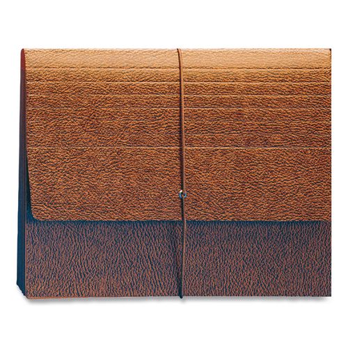 Image of Smead Classic Expanding Partition Wallet w/Tear Resistant Gusset/Elastic Cord, 5.25" Exp, 6 Section, Letter Size, Redrope, 10/Box