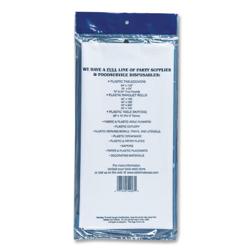Image of Tablemate® 549WHCT Table Set Rectangular Table Covers, Heavyweight Plastic, 54" X 108", White, 24/carton