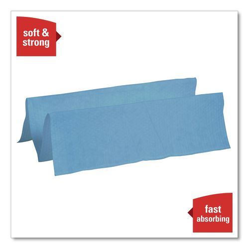 Image of WypAll® 05120 L10 Windshield Towels, Banded, 2-Ply, 9.38 x 10.25, Light Blue, 140/Pack, 16 Packs/Carton