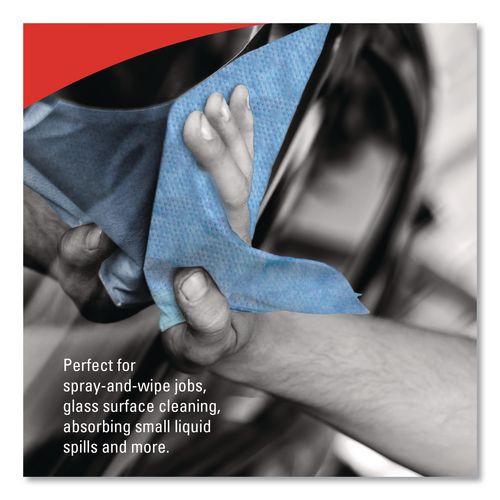 Image of WypAll® 05120 L10 Windshield Towels, Banded, 2-Ply, 9.38 x 10.25, Light Blue, 140/Pack, 16 Packs/Carton