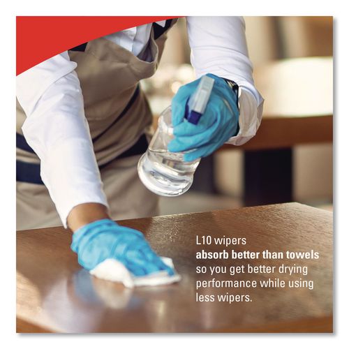 Image of WypAll® 05322 L10 Towels POP-UP Box, 1-Ply, 12 x 10.25, White, 125/Box, 18 Boxes/Carton