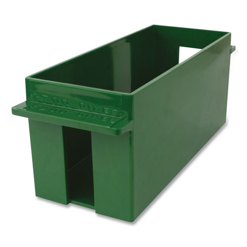 Image of CONTROLTEKÂ® Extra-Capacity Coin Tray, Dimes, 1 Compartment, Denomination And Capacity Etched On Side, 10.5 X 4.75 X 5, Plastic, Green