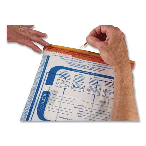 Image of Control Papers 585028 TripLOK Series A Tamper-Evident Bags, Plastic, 9" x 12", Clear, 100/Pack