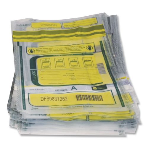 Image of SafeLOK 585094 Series D Deposit Bags, Plastic, 12" x 16", White, 100/Pack