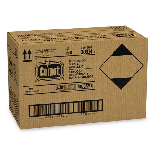 Image of Comet® 30314 Disinfecting Cleaner with Bleach, Fresh Scent, 32 oz Bottles, 8 Bottles and 2 Trigger Sprayers/Carton