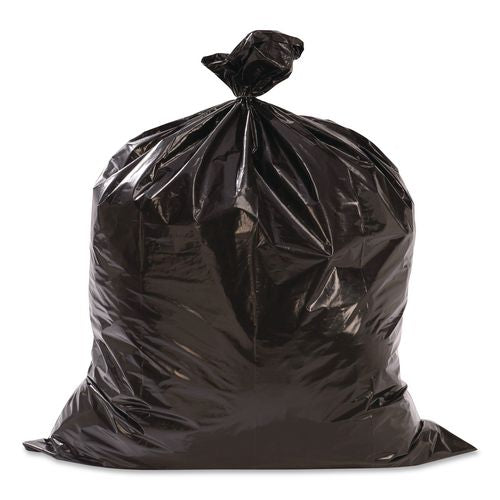 Image of Berry Plastics WTCON42GAL Heavy-Duty Low-Density Wing Tie Contractor Bags, 42 gal, 3 mil, 32.75" x 45.13", Black, 20 Bags/Roll, 4 Rolls/Carton