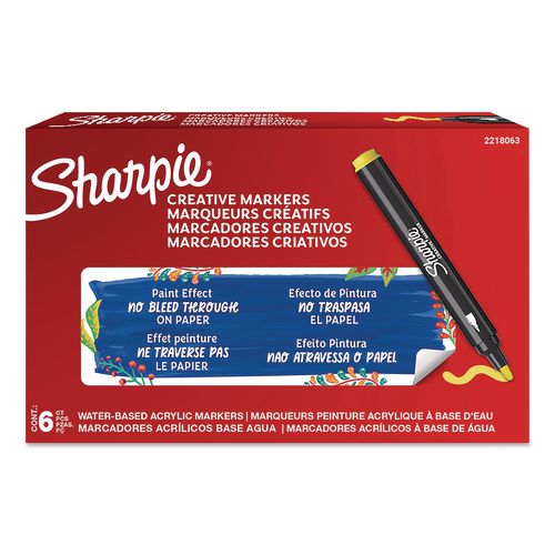 Image of Sharpie® 2218063 Creative Markers, Bullet Tip, Yellow, 6/Pack