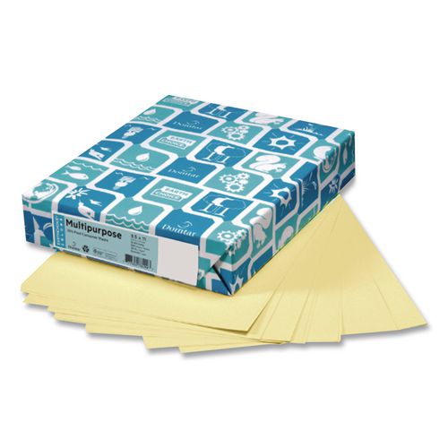 Image of Domtar 94261 Card Stock, 110 lb Cover Weight, 8.5 x 11, Canary Yellow, 250/Pack