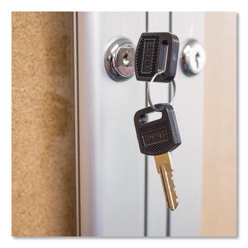 Image of Ghent PA34896K 3 Door Enclosed Natural Cork Bulletin Board with Satin Frame, 96" x 48", Tan Surface, Satin Aluminum Frame