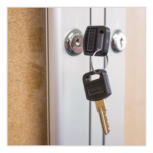 Image of Ghent PA13630K 1 Door Enclosed Natural Cork Bulletin Board with Satin Frame, 30" x 36", Tan Surface, Satin Aluminum Frame