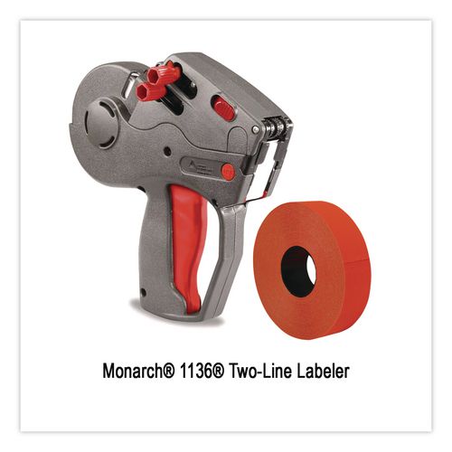 Image of Garvey® 098615 Two-Line Pricemarker Labels, Red, 1,750 Labels/Roll, 2 Rolls/Pack