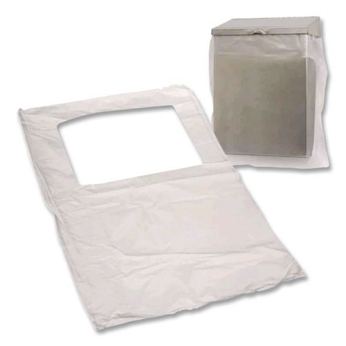 Image of HOSPECO® LBSF500HD Scensibles Universal Receptable Liner Bags with 7.5" Wrap-Around Mounting Strap, 12.5" x 23", White, 500/Carton