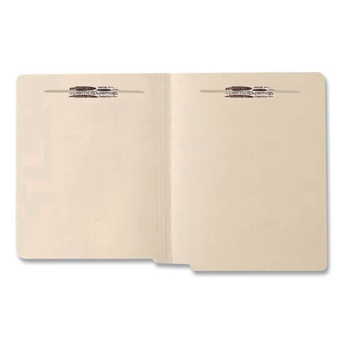 Image of Medical Arts Press® 52385 End Tab Fastener Folders with Embossed Labeling Lines, Straight Tab, Expands 0.75", 2 Fasteners, Letter Size, Manila, 50/Box