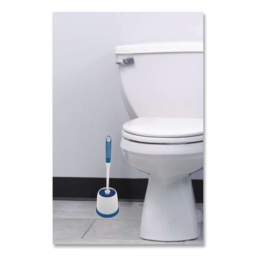 Image of Impact® T0002-00 Toilet Bowl Brush and Caddy, Blue/Gray