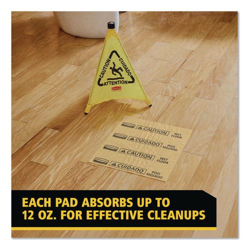 Image of Rubbermaid® Commercial FG425400YEL Over-The-Spill Pad Tablet, 12 oz, 16.5 x 14, 22/Pack