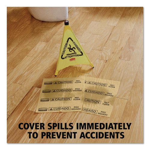 Image of Rubbermaid® Commercial FG425400YEL Over-The-Spill Pad Tablet, 12 oz, 16.5 x 14, 22/Pack