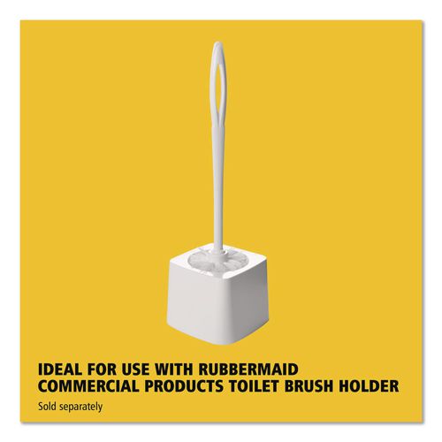 Image of Rubbermaid® Commercial FG631000WHT Commercial-Grade Toilet Bowl Brush, 10" Handle, White