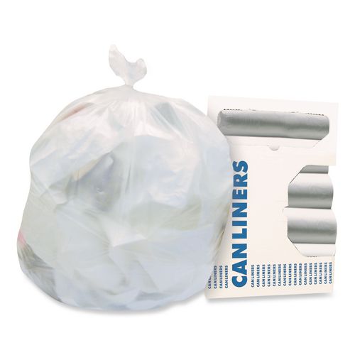Image of Heritage Z6640VN R01 High-Density Waste Can Liners, 33 gal, 16 mic, 33" x 40", Natural, 25 Bags/Roll, 10 Rolls/Carton