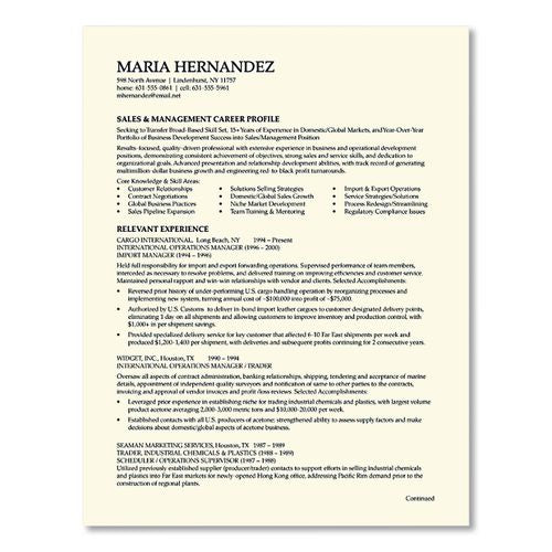 Image of Southworth® RD18ICF 100% Cotton Resume Paper, 32 lb Bond Weight, 8.5 x 11, Ivory, 100/Pack