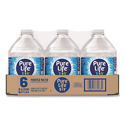 Image of Nestle Waters® 12386172 Pure Life Purified Water, 101.4 Oz Bottle, 6/pack