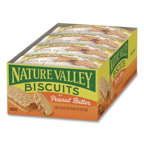 Image of Nature Valley® GEM47878 Biscuits, Honey With Peanut Butter, 1.35 Oz Pouch, 16/box