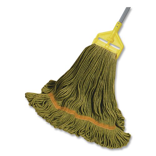 Image of O'Dell® 1400M/GR 1400 Series Mop Head, Cotton/rayon/synthetic Blend, Medium, 5" Headband, Green