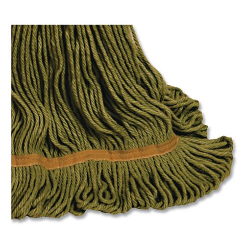 Image of O'Dell® 1400M/GR 1400 Series Mop Head, Cotton/rayon/synthetic Blend, Medium, 5" Headband, Green