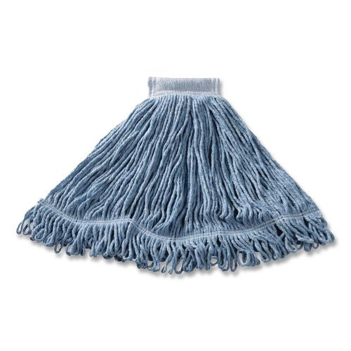 Image of Rubbermaid® Commercial FGD25306BL00 Super Stitch Blend Mop Head, Cotton/Synthetic, Large, Blue