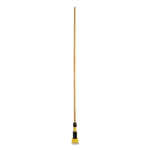 Image of Rubbermaid® Commercial FGH216000000 Gripper Hardwood Mop Handle, 1.13" dia x 60", Natural/Yellow