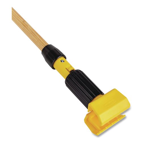 Image of Rubbermaid® Commercial FGH216000000 Gripper Hardwood Mop Handle, 1.13" dia x 60", Natural/Yellow