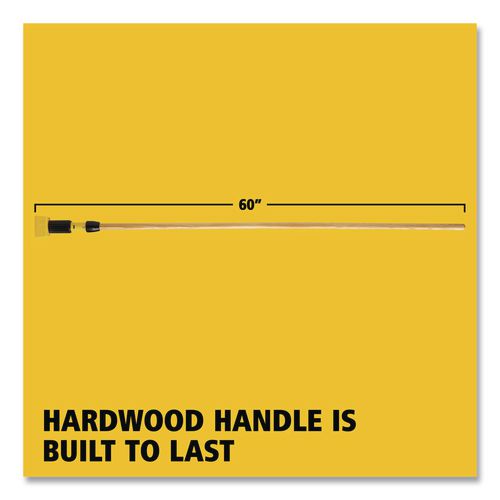 Image of Rubbermaid® Commercial FGH216000000 Gripper Hardwood Mop Handle, 1.13" dia x 60", Natural/Yellow