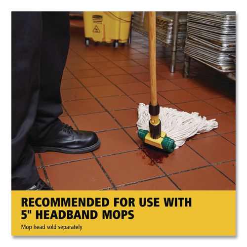 Image of Rubbermaid® Commercial FGH216000000 Gripper Hardwood Mop Handle, 1.13" dia x 60", Natural/Yellow