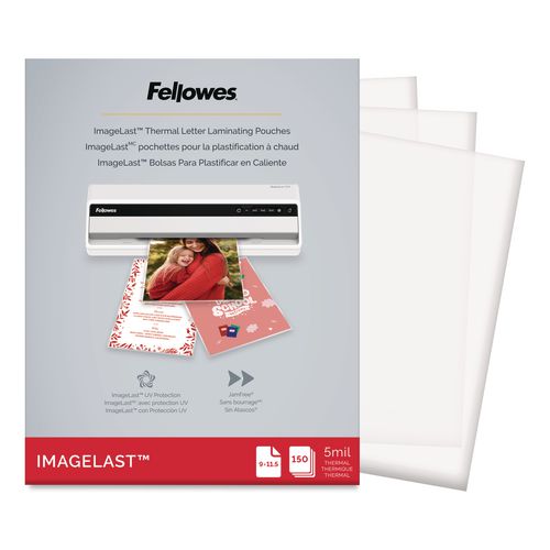 Image of Fellowes® 5204007 Imagelast Laminating Pouches With Uv Protection, 5 Mil, 9" X 11.5", Clear, 150/pack