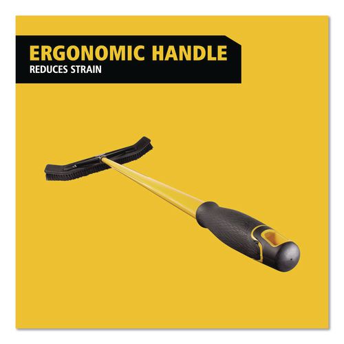 Image of Rubbermaid® Commercial 2018728 Maximizer Push-to-Center Broom, 36 x 58.13, Polypropylene Bristles, Steel Handle, Yellow/Black