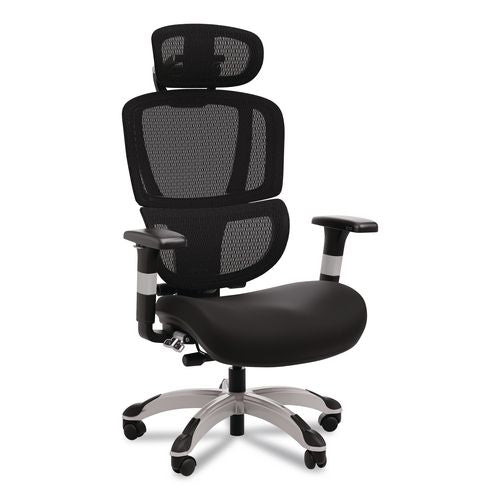 Image of Alera® ALEMV41ME10B-ES Minverva Pro Multifunction Chair, Supports Up to 275 lb, 17.7" to 21.4" Seat Height, Black Seat, Black Back, Black Base