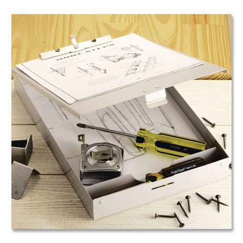 Image of Officemate Aluminum Storage Clipboard, Holds 8.5 x 12 Sheets, Silver