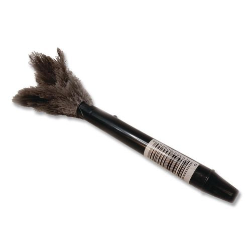 Image of O'Dell® DOF-RET14/UNS91 Pop Top Feather Duster, Ostrich, 9" To 14" Handle, Black