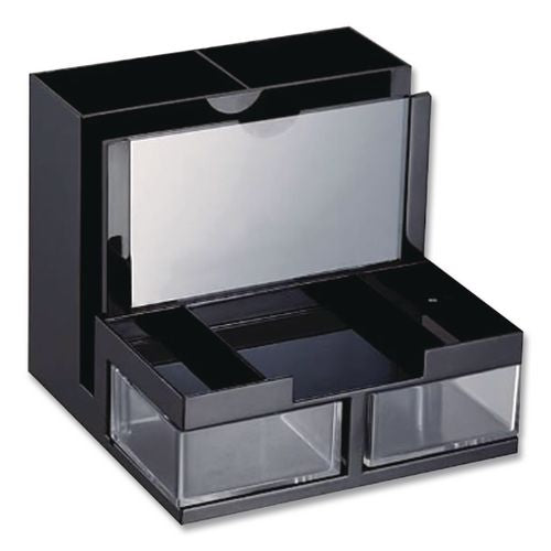 Image of Officemate 23112 VersaPlus Desk Organizer,7 Compartments, Plastic, 6.19 x 6.31 x 5.5, Black