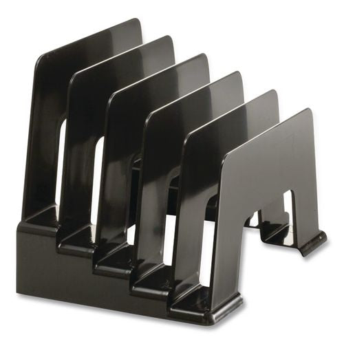 Image of Officemate OIC26002 Recycled Incline Mail Sorter, 5 Sections, Envelopes, 8 X 5.5 X 6, Black