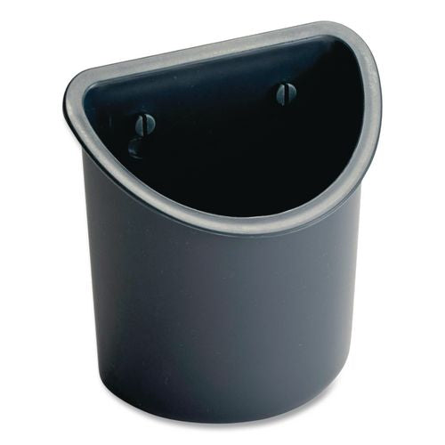 Image of Officemate Verticalmate Plastic Pencil Cup, 4.25 x 4.25 x 5, Fabric Panel Mount, Gray