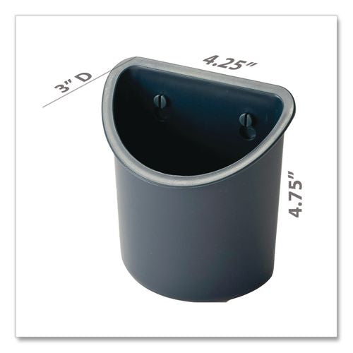 Image of Officemate Verticalmate Plastic Pencil Cup, 4.25 x 4.25 x 5, Fabric Panel Mount, Gray