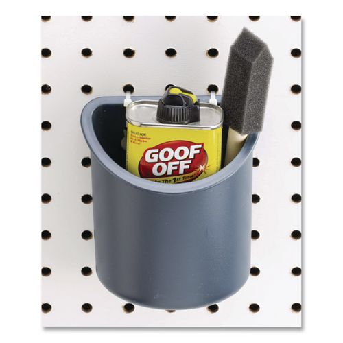 Image of Officemate Verticalmate Plastic Pencil Cup, 4.25 x 4.25 x 5, Fabric Panel Mount, Gray