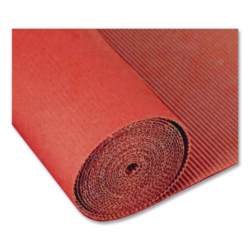 Image of PaconÂ® Corobuff Corrugated Paper Roll, 48" X 25 Ft, Flame Red