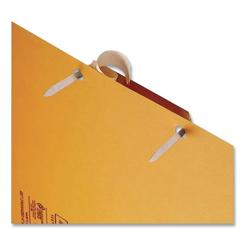Image of Officemate OIC99875 Self-Adhesive Two-Prong Folder Fastener Bases, 1" Capacity, 2.75" Center to Center, Brown, 100/Box